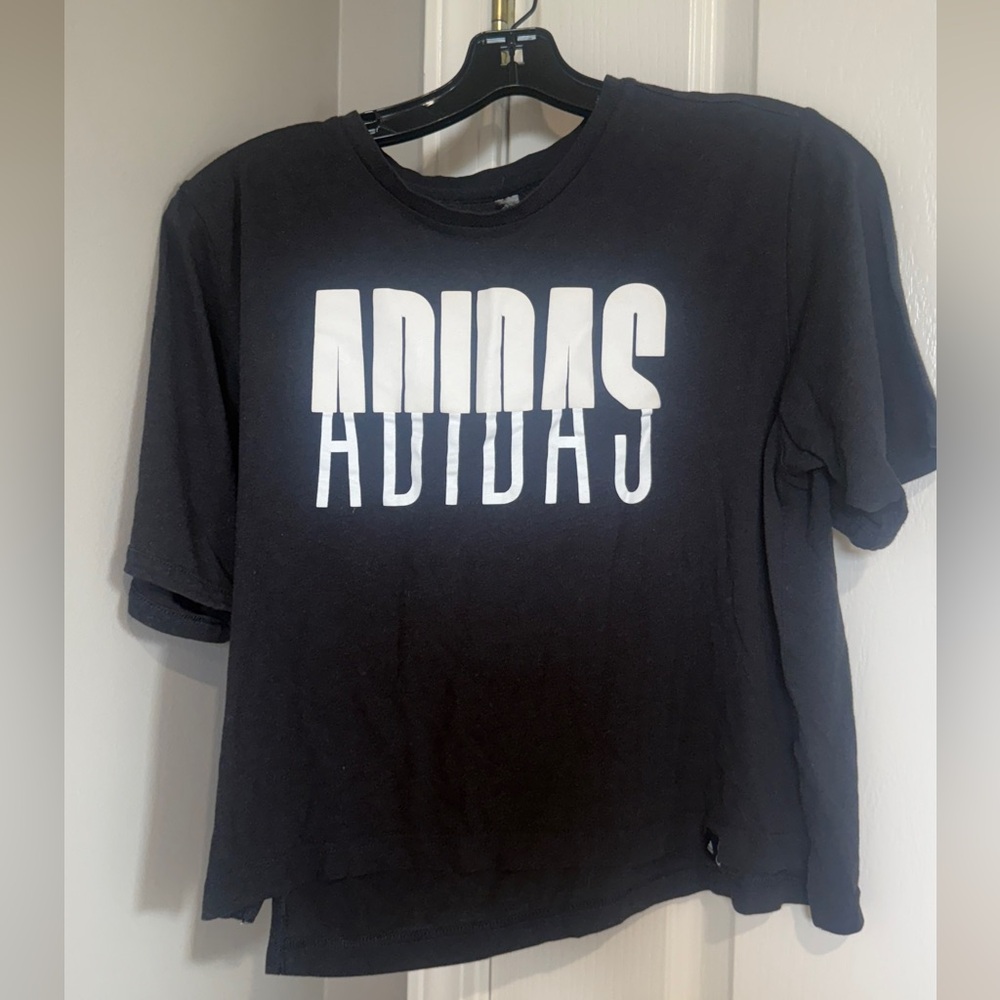 Adidas Black T-Shirt with White Logo